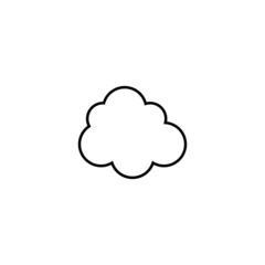 Monochrome outline sign suitable for web sites, books, banners, stores, advertisements. Line icon of simple cloud