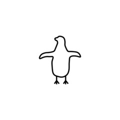 Monochrome outline sign suitable for web sites, books, banners, stores, advertisements. Editable stroke. Line icon of penguin