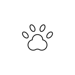 Monochrome outline sign suitable for web sites, books, banners, stores, advertisements. Editable stroke. Line icon of dogs paw
