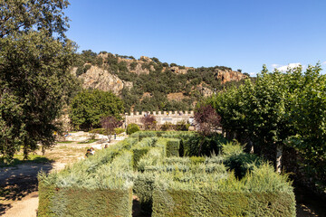 Fototapeta na wymiar Buitrago del Lozoya, Spain. The medieval garden, called Parque de la Villa