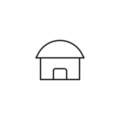 Monochrome outline sign suitable for web sites, books, banners, stores, advertisements. Editable stroke. Line icon of house