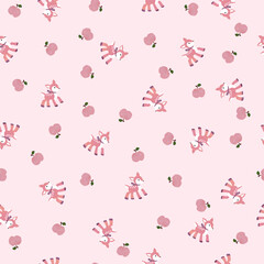 可愛らしい小鹿のシームレスなパターン。テキスタイル、壁紙、包装紙のデザイン。