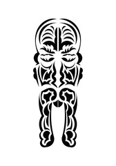 Face in traditional tribal style. Ready tattoo template. Flat style. Vetcor.