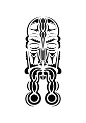 Maori style face. Ready tattoo template. Flat style. Vetcor.