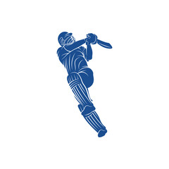 Cricket player logo design vector. Icon Symbol. Template Illustration