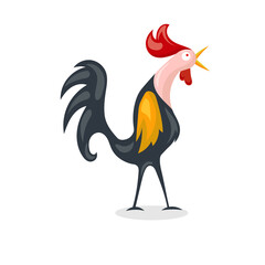Cartoon rooster crowing vector