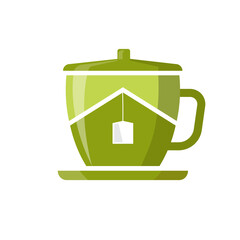tea house vector illustration