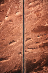 aerial view of road on earth