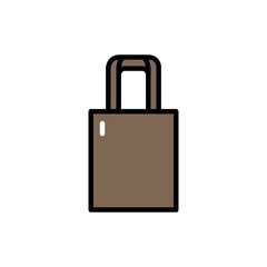 Shopper textile bag line color icon. Isolated vector element.
