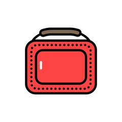 Woman bag box line color icon. Isolated vector element.