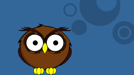 funny owl cartoon expression background in vector format