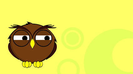 funny owl cartoon expression background in vector format