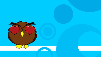 funny owl cartoon expression background in vector format