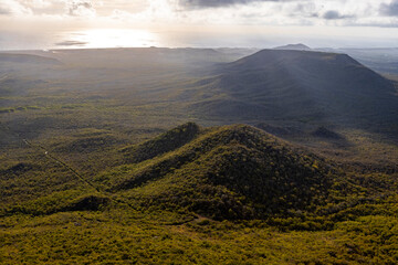 View from Mount Christoffel down to Christoffel National Park on the Caribbean island Curacao