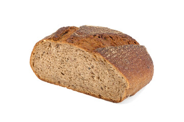 Rye bread slices isolated on white background