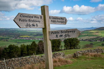 Foot and bridle path sign post cleveland way