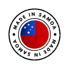 Made in Samoa text emblem stamp, concept background