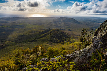 View from Mount Christoffel down to Christoffel National Park on the Caribbean island Curacao