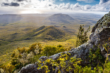 View from Mount Christoffel down to Christoffel National Park on the Caribbean island Curacao