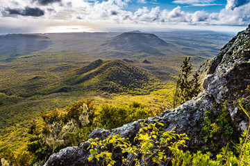 View from Mount Christoffel down to Christoffel National Park on the Caribbean island Curacao