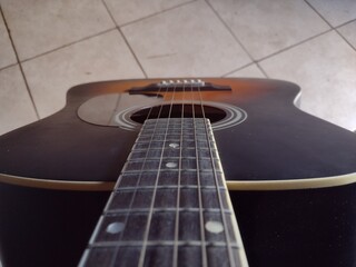 acoustic guitar close up