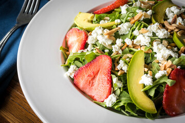 Summer Strawberry Salad with Goat Cheese and Avocado