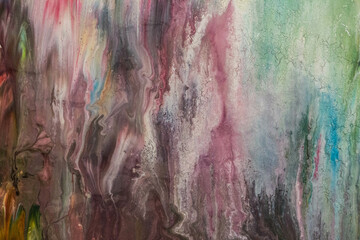 Natural luxury abstract fluid art painting in alcohol ink technique. Tender and dreamy wallpaper. Mixture of colors creating transparent waves and golden swirls. For posters, other printed materials