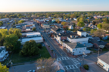 Aerial View of Phoebus National Historic District in Hampton Virginia - obrazy, fototapety, plakaty