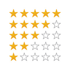 five star rating illustration template vector