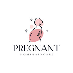 Pregnant woman logo vector design