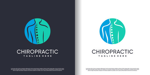 Chiropractic logo design vector with creative abstract concept