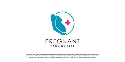 Pregnant logo design vector with modern concept