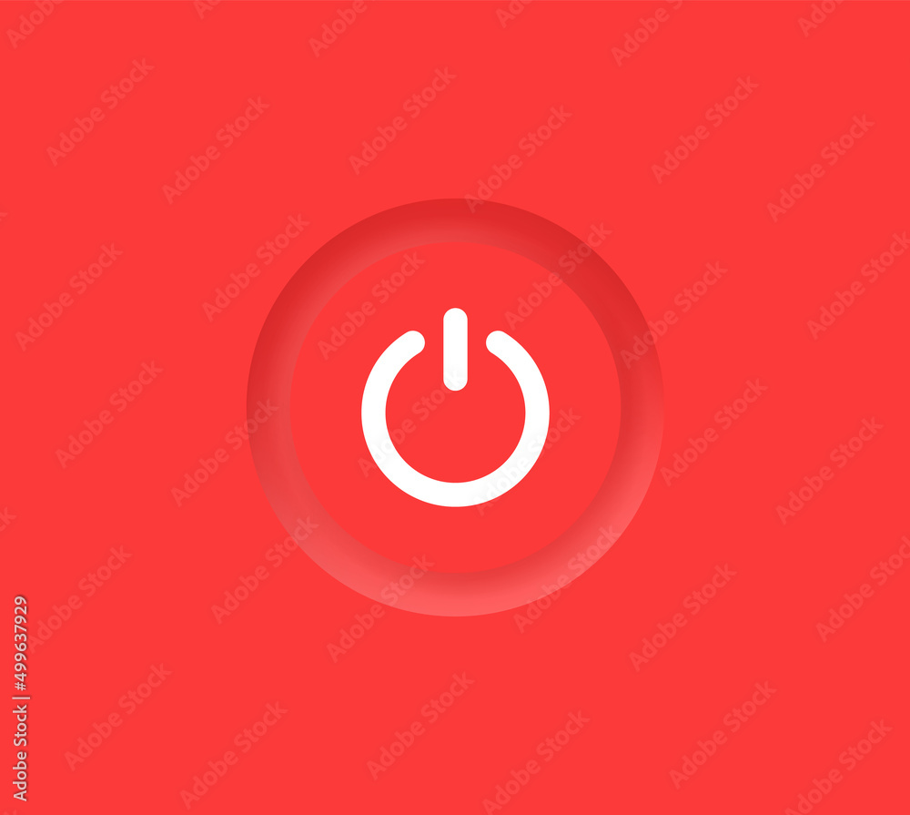 Fototapete 3d power icon button with red neumorphism buttons design. switch turn on off icons buttons. red neumorphic button - ui buttons interface	
