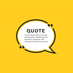 quote box frame, texting boxes speech bubble with quotation marks. line quote frames