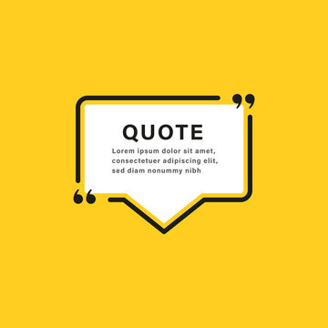 quote box frame, texting boxes speech bubble with quotation marks. line quote frames
