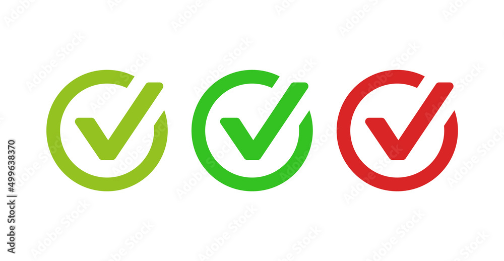 Aufkleber check box icon with checkmark icons green tick box sign , check list circle frame with yes icon . approved, accept, correct, verified, confirm icon