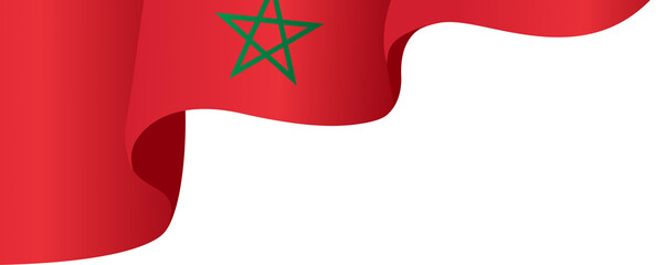 Morocco flag wave  isolated  on png or transparent background,Symbol Morocco,template for banner,card,advertising ,promote,and business matching country poster, vector illustration