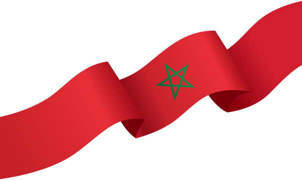 Morocco flag wave  isolated  on png or transparent background,Symbol Morocco,template for banner,card,advertising ,promote,and business matching country poster, vector illustration