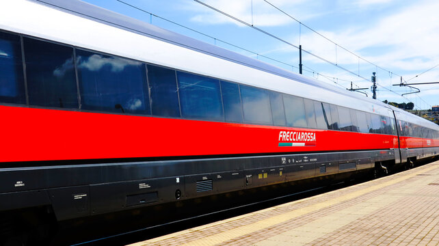 High-Speed Italian Train Frecciarossa by Trenitalia, Italy