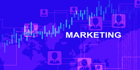 2d rendering Stock market online business concept. business Graph
