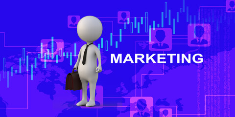 3d rendering business leadership concept 
