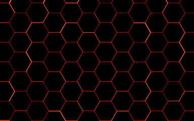 Glowing hexagonal background, 3d rendering.