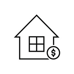 house with money icon vector