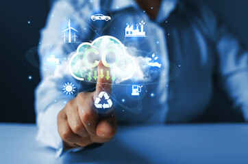 Reduce CO2 emission concept.