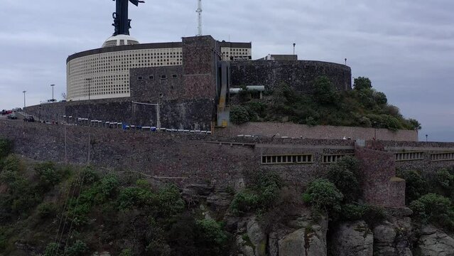Aerial: Cristo Rey, cubilete, catholic, Guanajuato Mexico, drone view