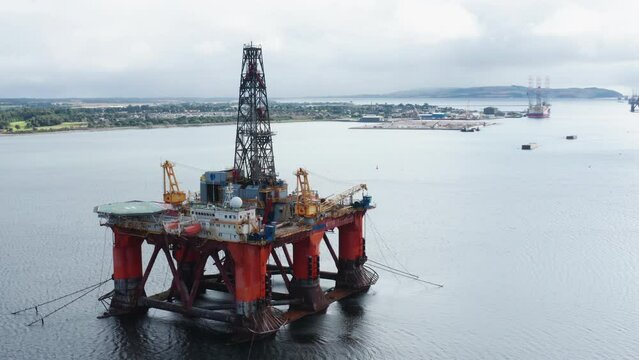 Oil Rig anchored in the Cromarty Firth