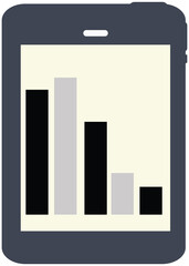 tablet computer with graph icon