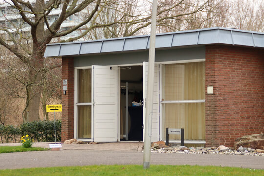 Temporary Polling Station In An Auditorium Of A Cemetery In Nieuwerkerk Aan Den IJssel