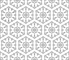 Black and white seamless illustrations. Coloring book, colouring page for children and adults. Decorative abstract linear vector pattern design. Line art drawing. Easy to edit color and line weight