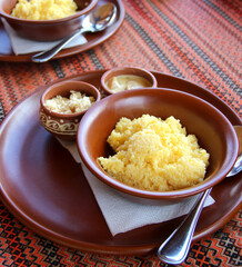 Typical cuisine of Carpathian Mountains, Ukraine